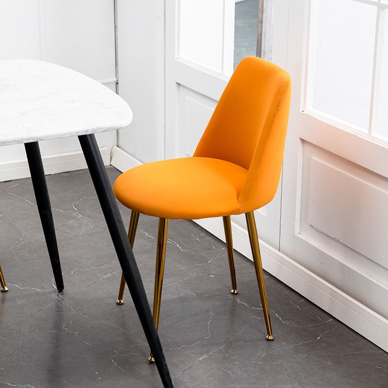 Scandinavian Glam Style Metal Solid Back Side Chair Colorful Chair Sets