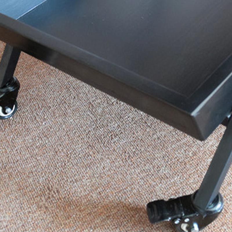 27.56"H Rolling Modern Prep Table Wood Rectangular Prep Table for Home Use