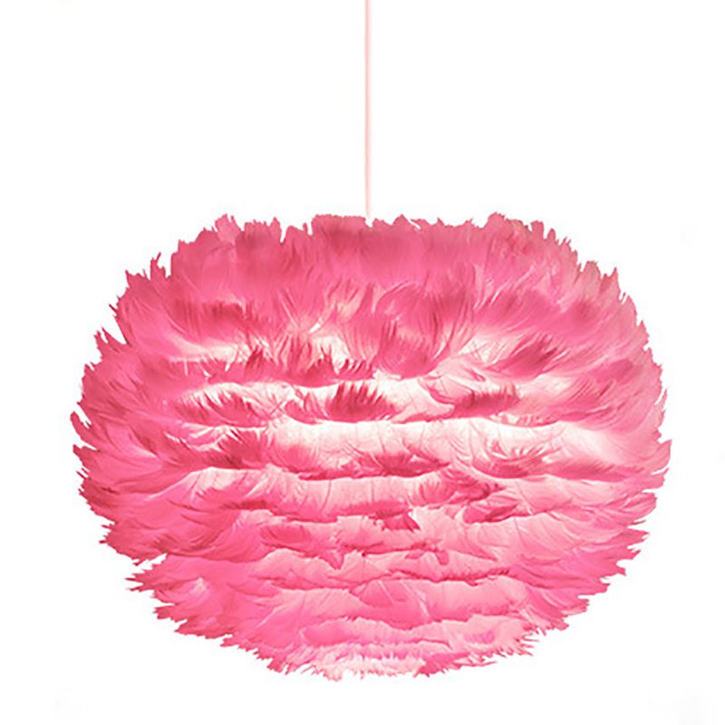 Modern Style Unique Chandelier Feather 3 Light Hanging Lamp for Bedroom