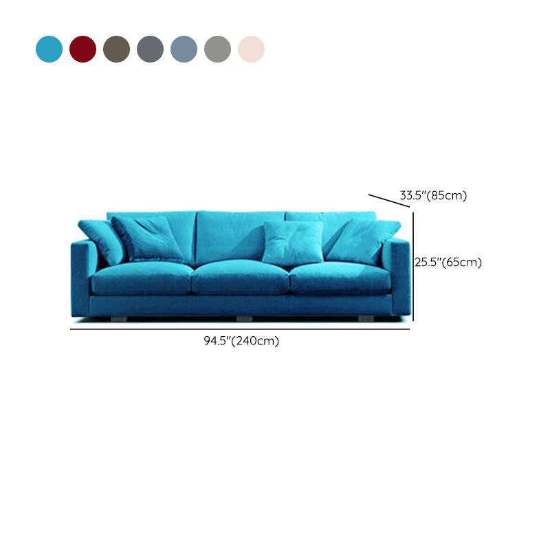 Contemporary Slipcovered Living Room Square Arm Pillows Seating