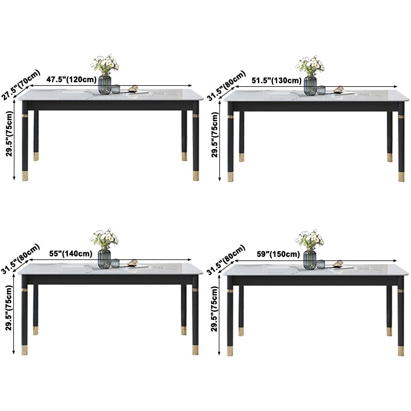 Mesa de comedor rectangular moderno de madera maciza Mesa de piedra sinterizada para comedor y cocina