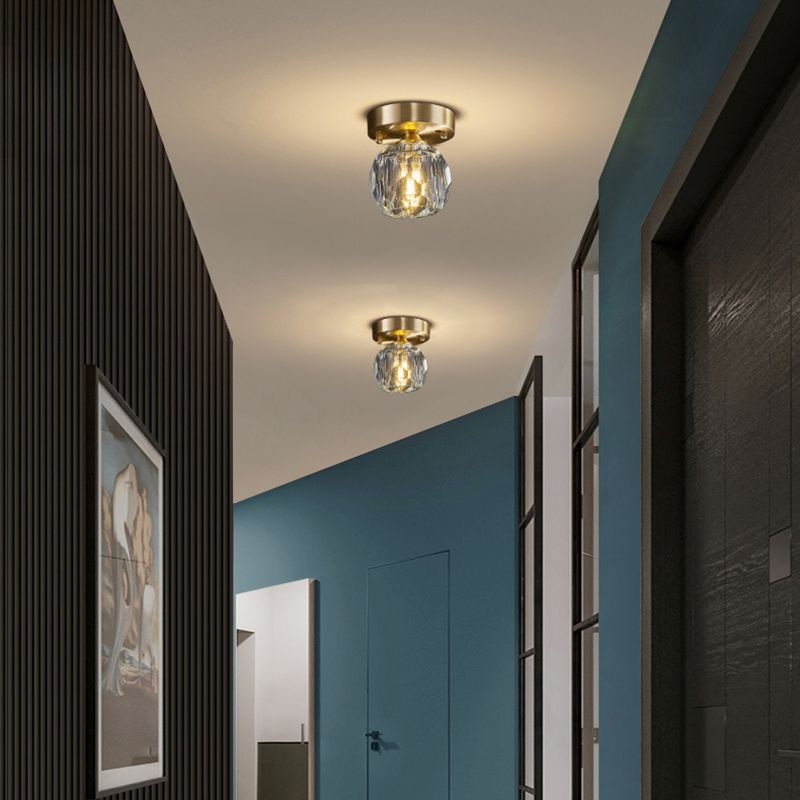 Globe Crystal cerca de la iluminación del techo Accesorio montado en el techo de estilo minimalista