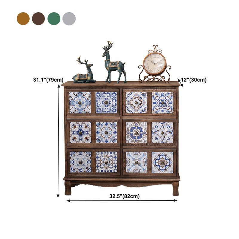 Bedroom Dresser Traditional Style Solid Wood Storage Chest with Multi Drawers