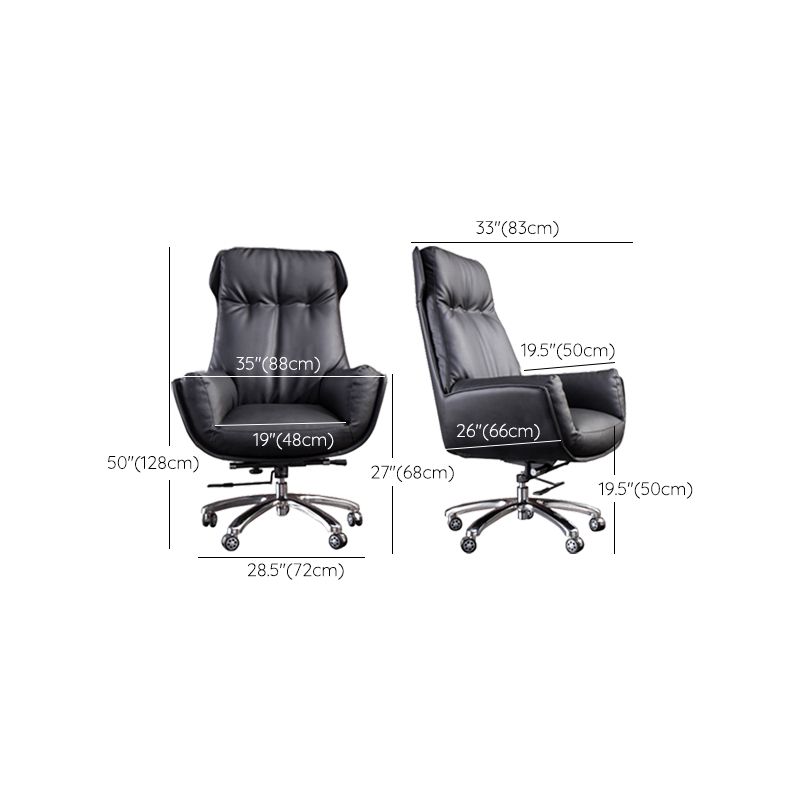 High Back Armless Managers Chair Modern Faux Leather Executive Chair
