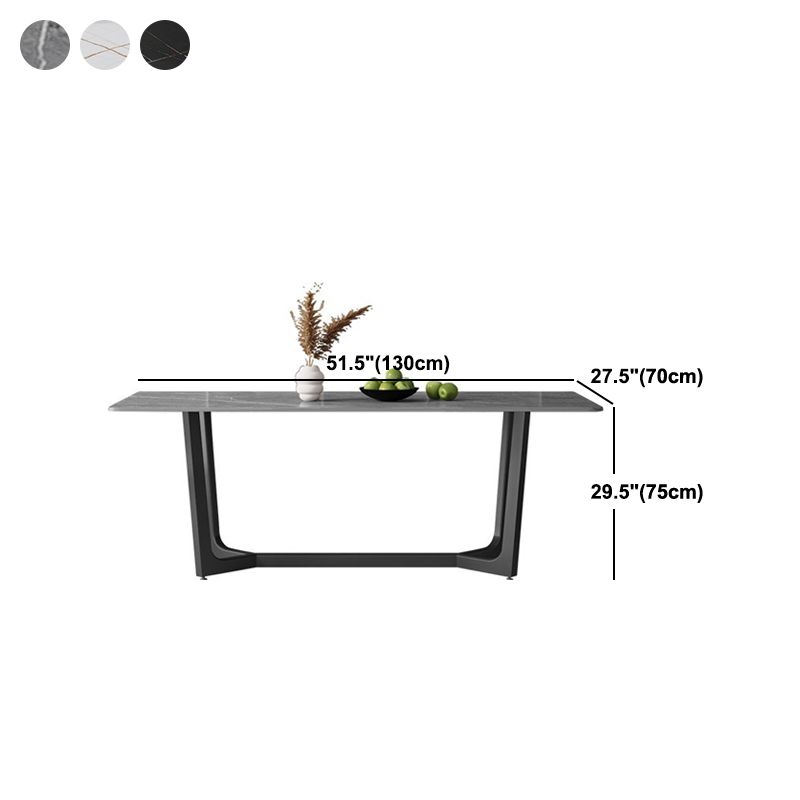 Sintered Stone Dining Table Industrial Dining Room Table with Trestle Base