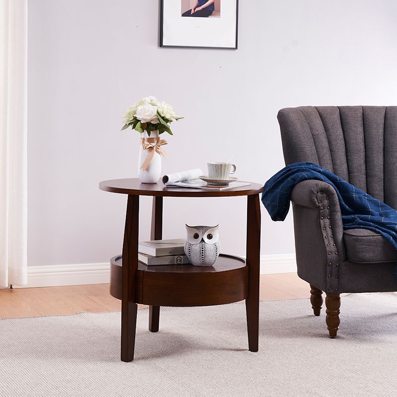 19.6"/23.6"/31.4" Tall 3 Legs End Table Solid Wood Round Side End Table with Drawer