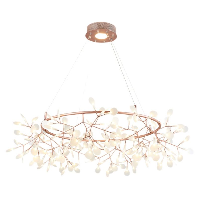 Rose Gold Sputnik Pendant Light in Modern Creative Style Stainless-Steel Firefly Ceiling Light with Acrylic Shade