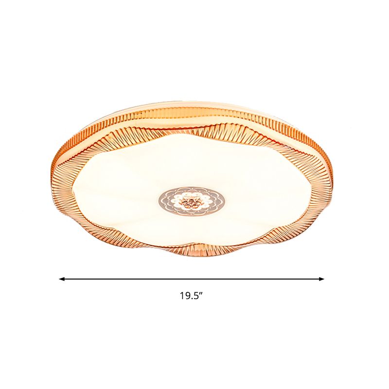 Blooming Flush Mount Light Modern Acrylic Shade White/Blue/Gold Ceiling Flush Mount for Bedroom in Warm/White, 16"/19.5" Wide