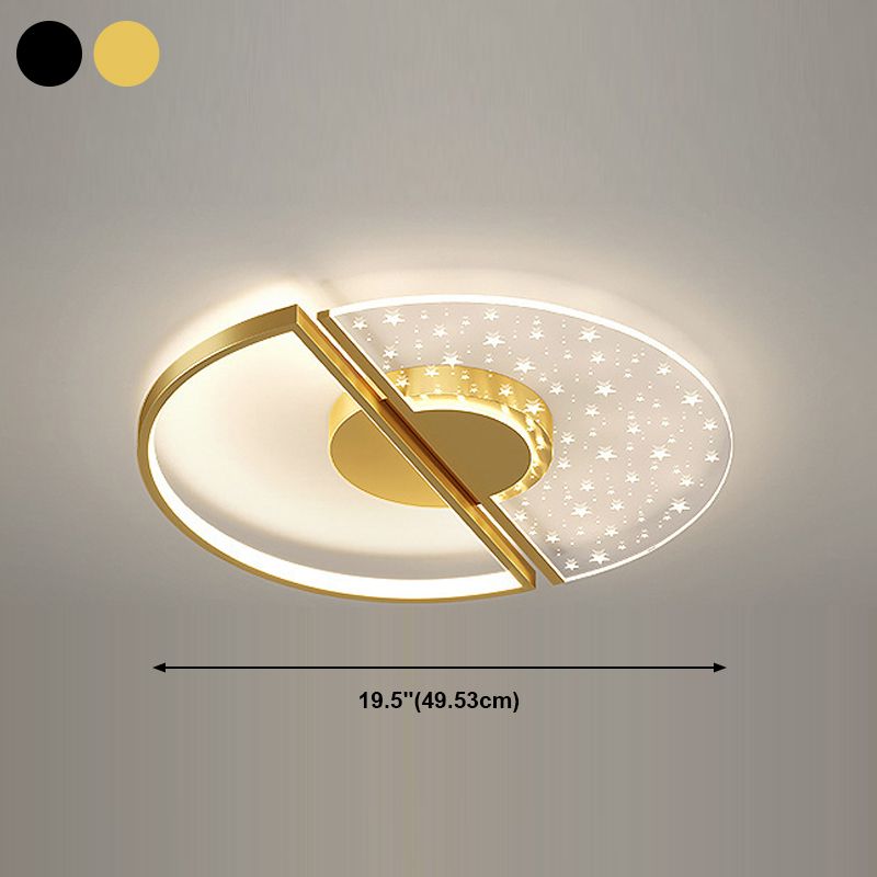 Cirkelvormige plafondlamp in Scandinavische stijl, metalen LED-slaapkamer, plafondgemonteerde lichtarmatuur