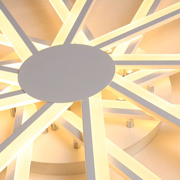 Line Shape LED Ceiling Lamp Modern Iron Flush Mount for Living Room Bedroom