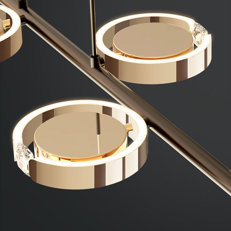 Nordic Metal Island Light 6 Lights Island Colgante con cristal para el comedor