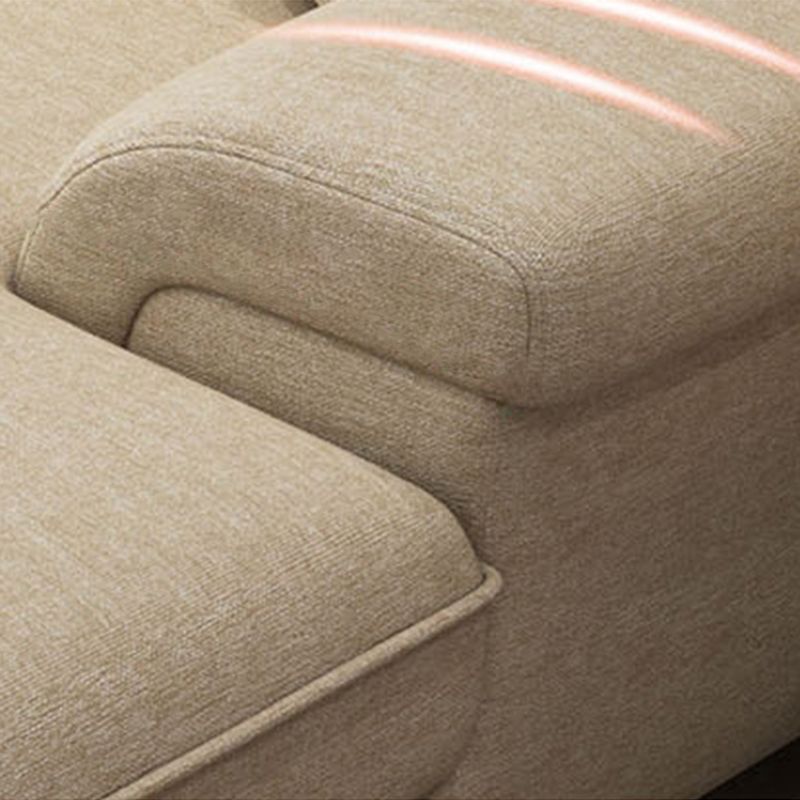 L-Shape Pillowed Back Cushions Sectional Faux Leather/Cottom Blend Sofa and Chaise