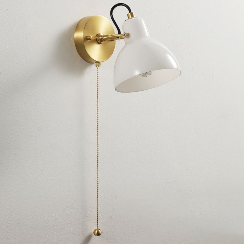 1-Light Simple Wall Lamp Modern Wall Mount Lamp with Glass Shade for Bedroom