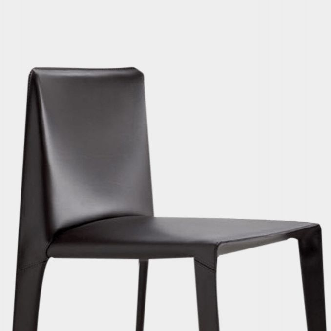 Silla lateral de estilo moderno para el hogar, silla tapizada de metal con respaldo sólido para comedor