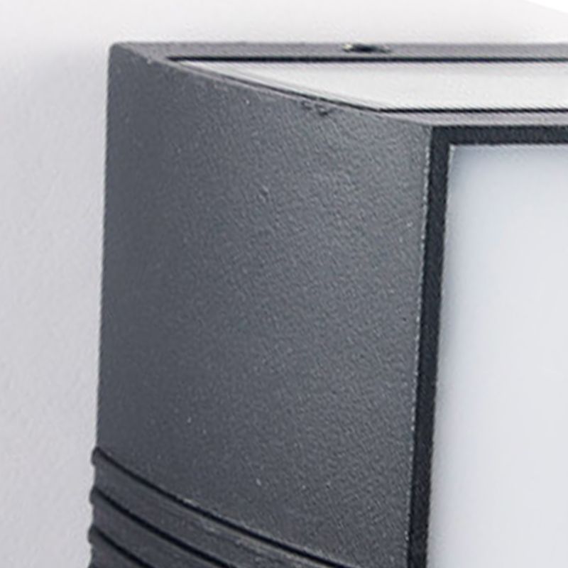 Nordic Aluminum Wall Light Waterproof Cuboid Wall Washer in Black for Outdoors