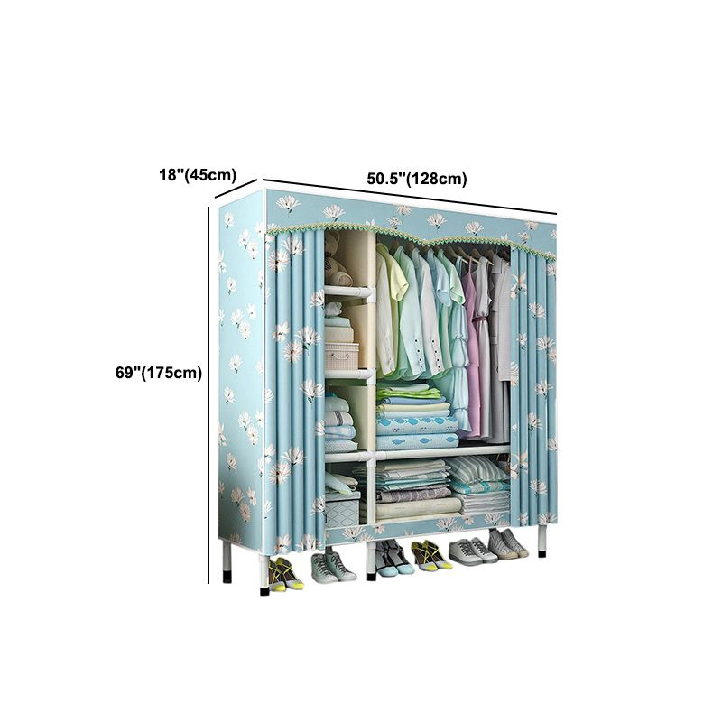 Stainless Steel Frame Wardrobe Cabinet Modern Style Wardrobe Armoire