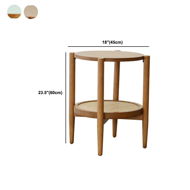 North European Wood/Glass Top Coffee Table Natural Round Cocktail Table