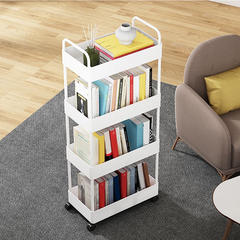 Modern Plastic Bookshelf Pure White Etagere Open Shelf Bookcase