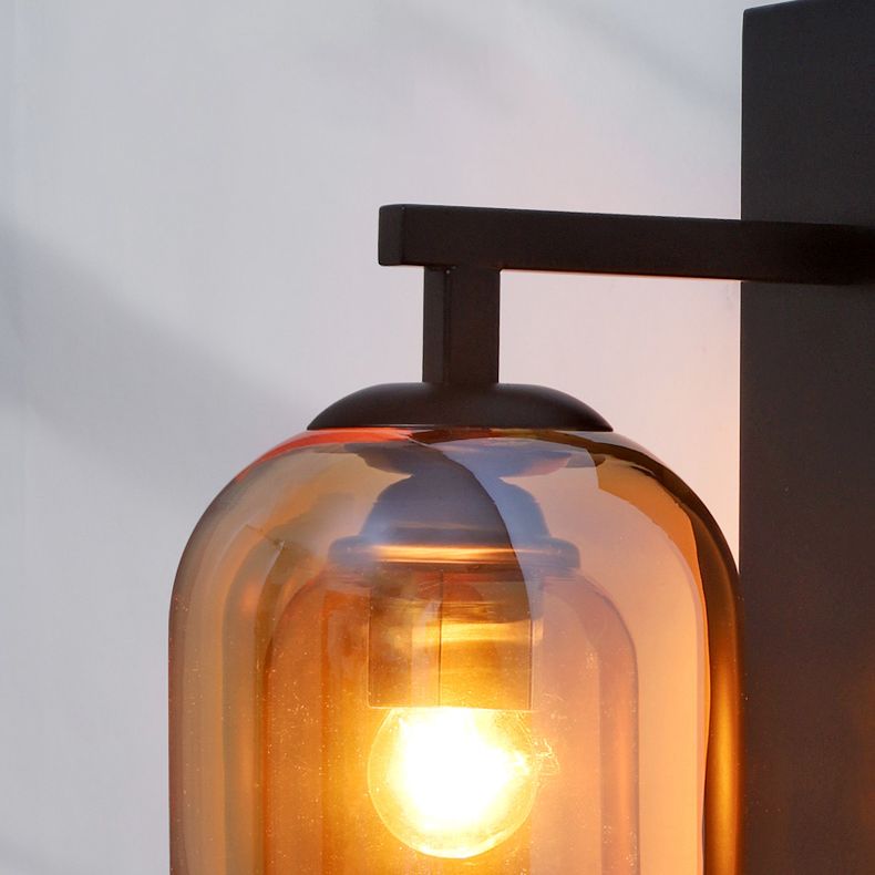 Contemporary Style Shaded Wall Lighting Fixture Glass Bedroom Wall Sconce Lighting