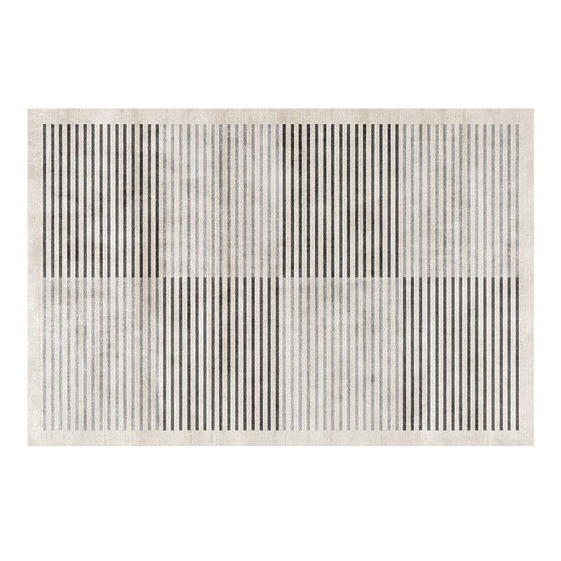 Minimalist Stripe Printed Carpet Leisure Polyester Area Rug Anti-Slip Backing Rug for Living Room