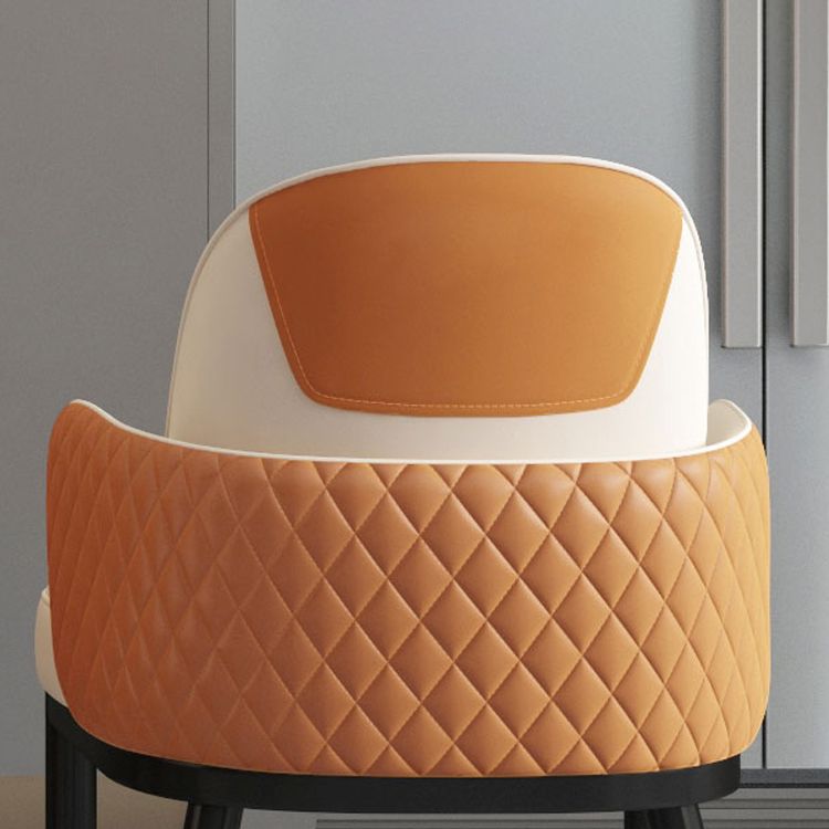 Minimalist Style Solid Back Dining Side Chairs Leather Dining Chairs for Kitchen
