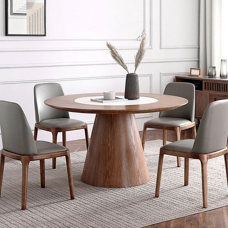 Round Dining Table Set 1/4/5/7 Pcs Solid Wood Dining Table and Chairs