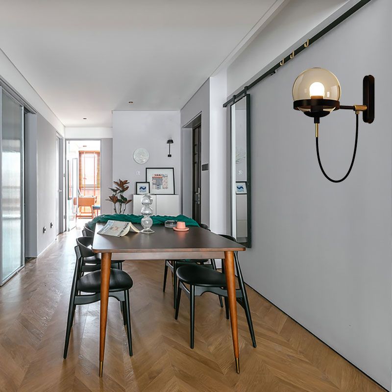 Zwart/gouden bal sconce verlichting modernistisch