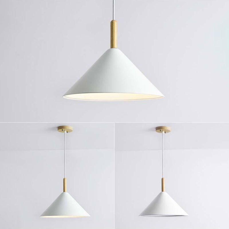 6-Color Optional Macaroon Simplicity Hanging Lamp Cone Shade Nordic Style Lighting Pendant for Dining Room