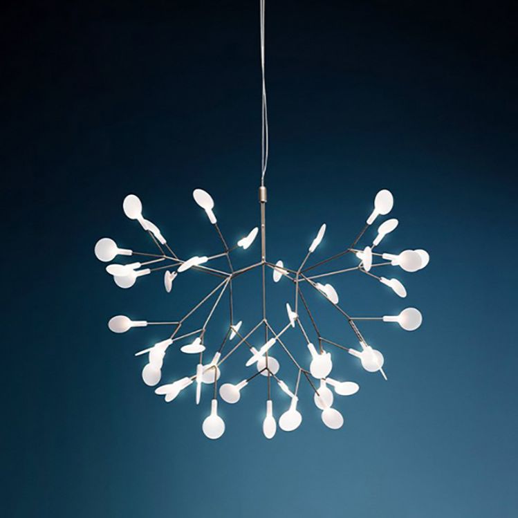 Lampada da lucciole in stile lampadario bianco in metallo per soggiorno per soggiorno per soggiorno