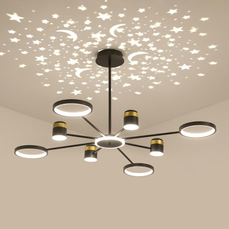 Multi Light uniek hangende kroonluchter moderne stijl metalen hangende lamp voor slaapkamer