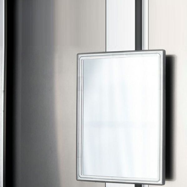 Silver Storage Cabinet with Hinged Doors Contemporary Steel Indoor Cabinet