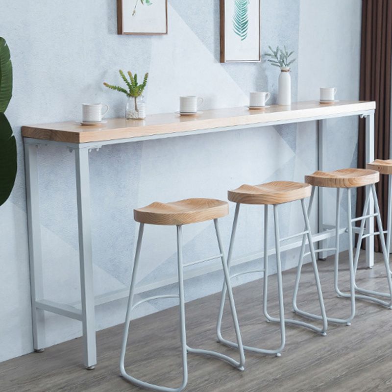 Modern Bar-height Table Solid Wood Top Bistro Pub Table for Patio Use