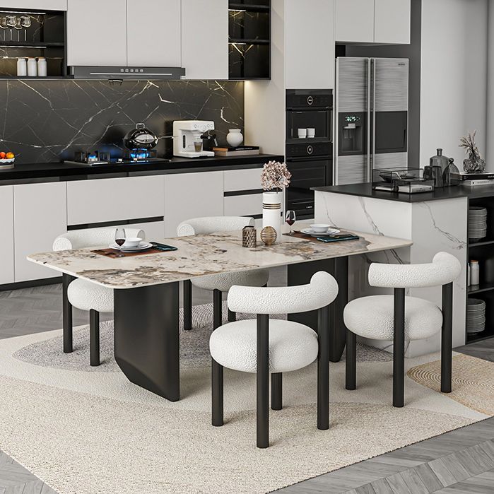 Modern 1/5/6/7 Pieces Dining Set Rectangle Stone Dining Table for Dining Room