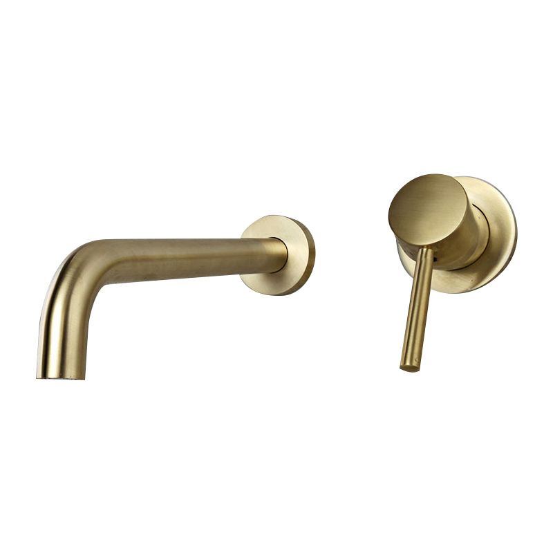 Wall Mounted Metal Tub Filler Low Arc Tubular Bathroom Faucet