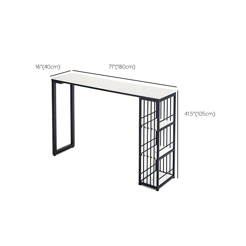 Industrial Style 1/2/3 Pieces Bar Table Set Rectangle Bar Table with Metal Stools
