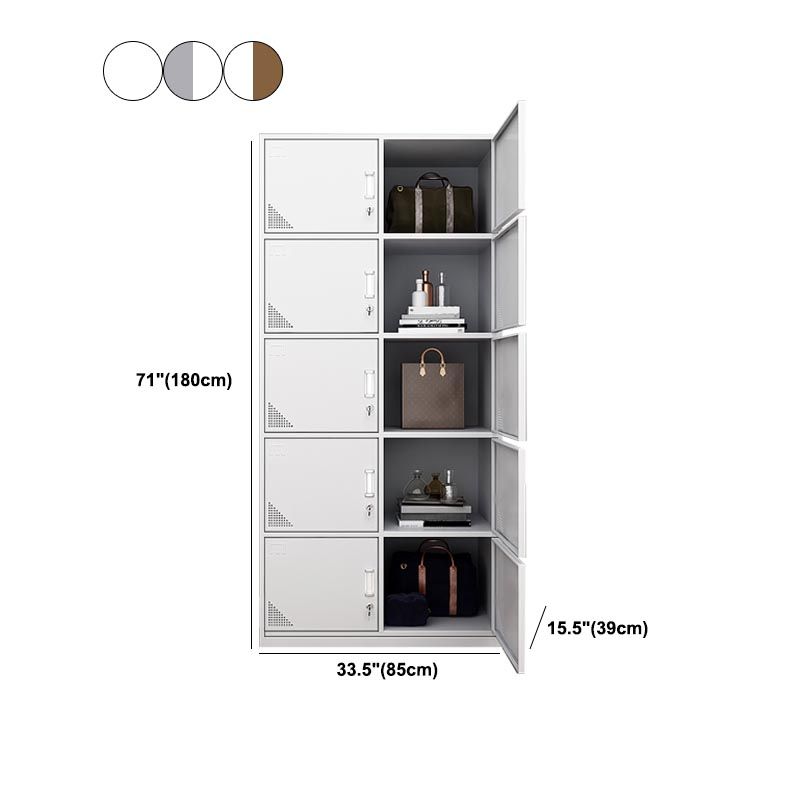 Contemporary Metal Wardrobe Freestanding Wardrobe Closet with Locks