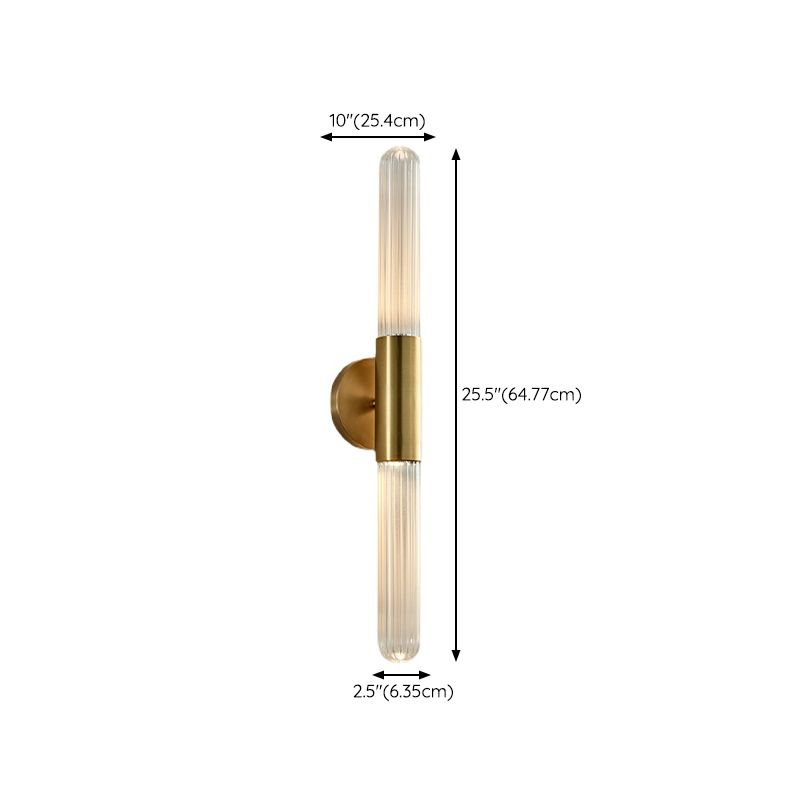 Linear Shape Metal Vanity Lamp Modern Style 2 Lights Vanity Light Fixture in Gold