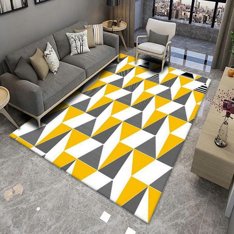 Geometric Area Carpet Modern Indoor Rug Polyester Stain Resistant Area Rug for Living Room