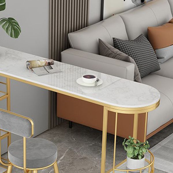 Contemporary Bar Pub Table Set 1/2/3 Pcs Stone Bar Table and Upholstered Stools