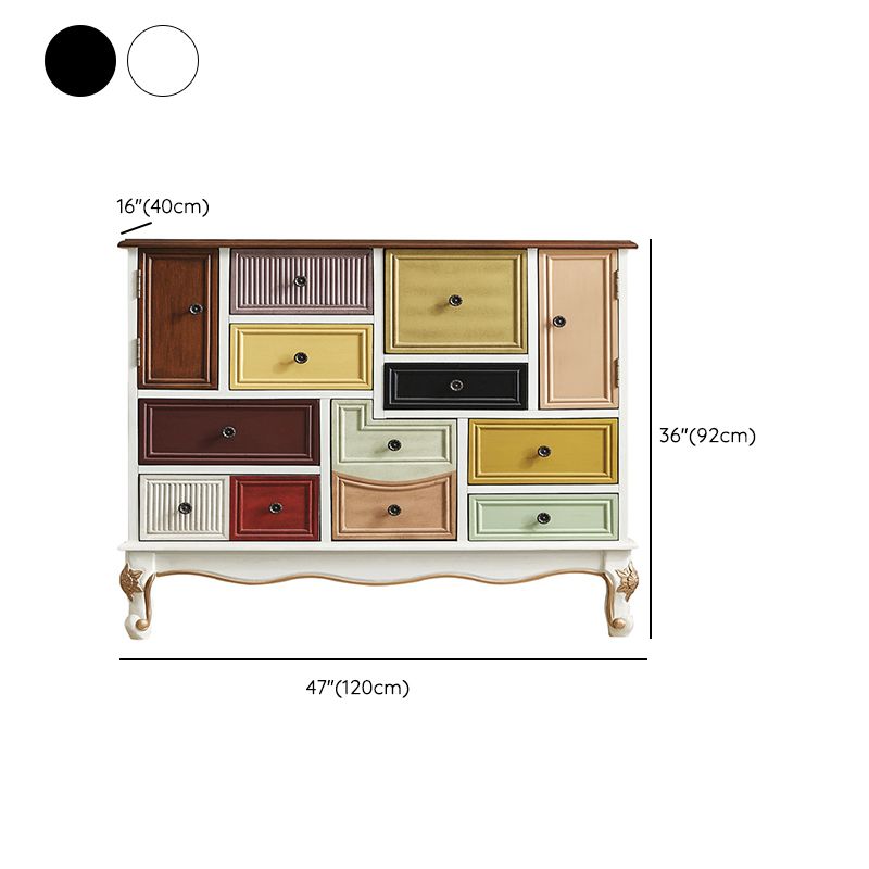 American Traditional Combo Dresser Wood Storage Chest for Bedroom