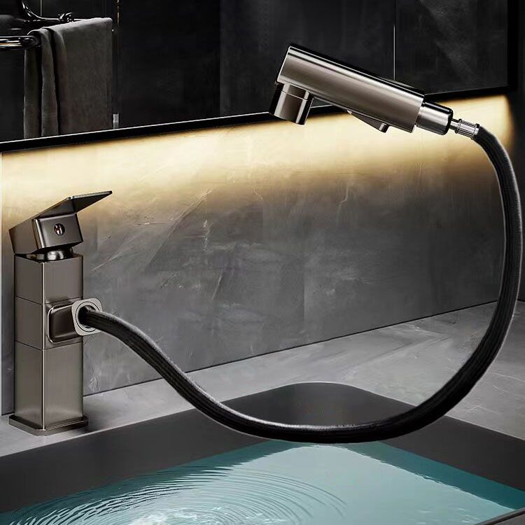 Bathroom Vessel Faucet Swivel Spout Single Handle Faucet with Pull down Sprayer