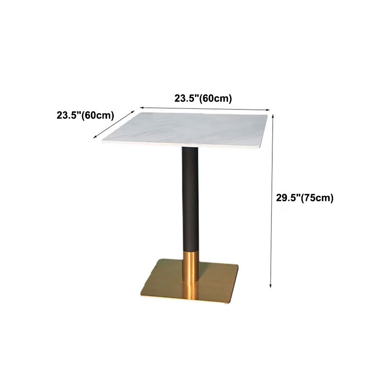 Sintered Stone Top Dining Table Industrial Kitchen Table with Metal Base in Black