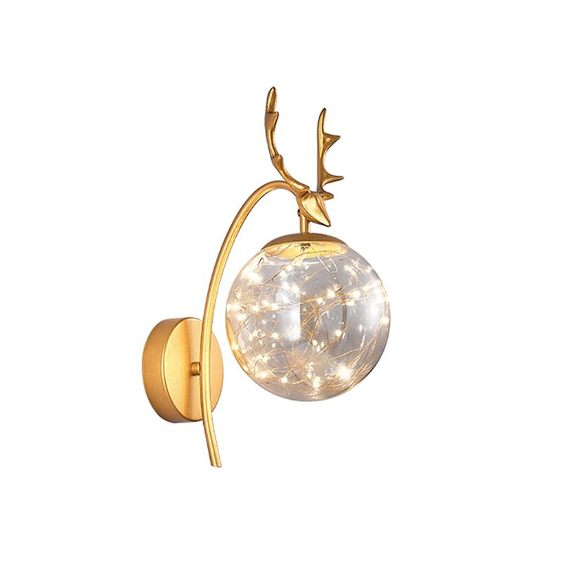 1 Light Spherical Wall Sconce Modern Style Glass Wall Lighting for Dining Room