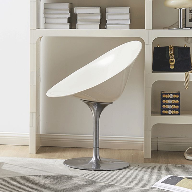 Modern Rotatable Backrest Acrylic Chair with Metal Base for Cafe