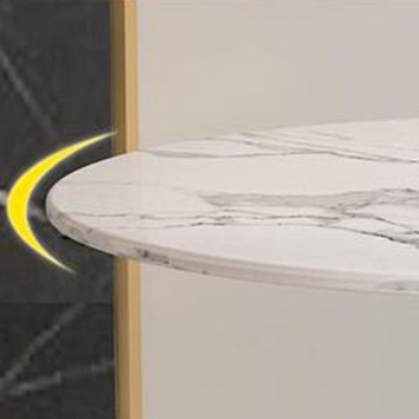 Round Dining Set with Arm Chairs 1/2/5 Pcs Stone Top Dinette Table Set for Kitchen