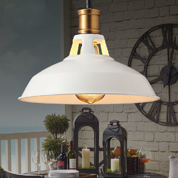 Lampada in ferro battuto a sospensione industriale a sospensione retrò per caffettiera