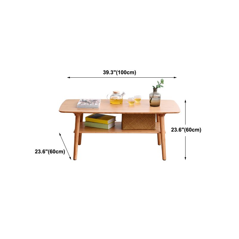 Scandinavian Style Coffee Cocktail Table 4 Legs Solid Wood Coffee Table