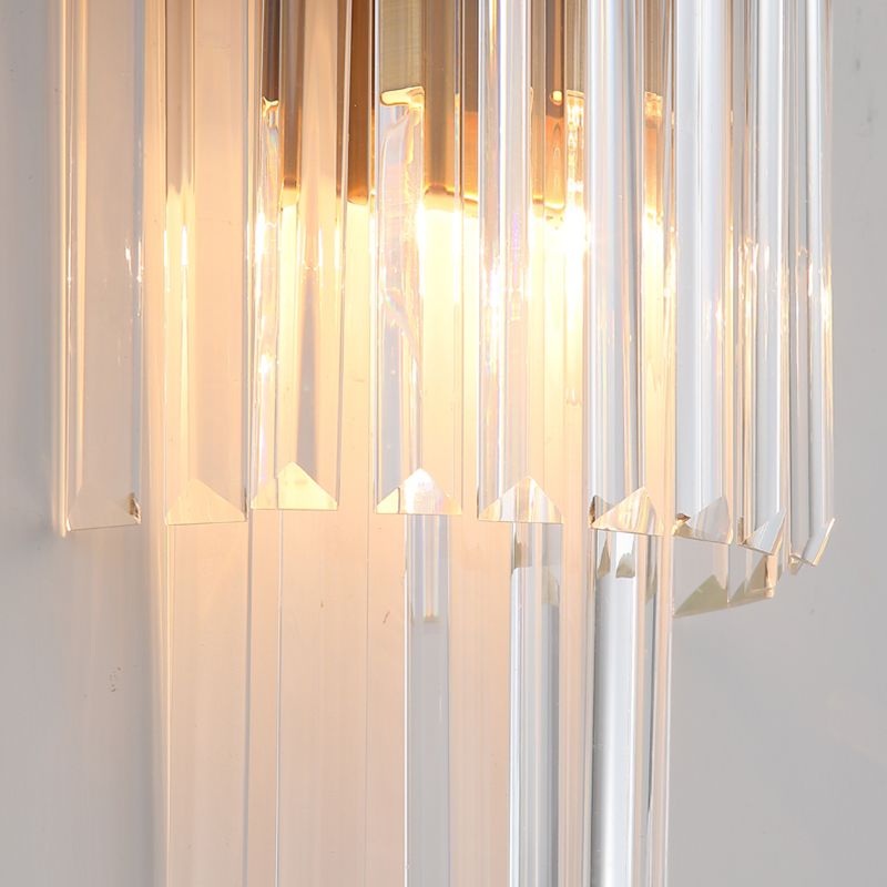 Lampada a parete postmoderna a parete 2 heele lampade con un ombra di cristallo chiaro