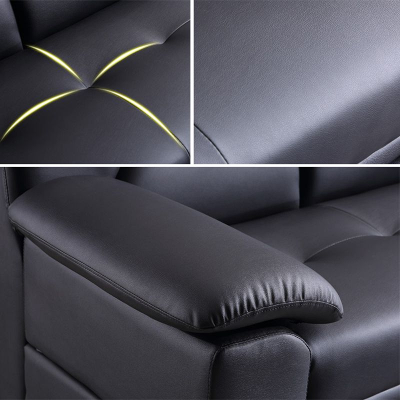 Modern Leather Pillow Top Arms Sleeper Sofa Biscuit Back Sofa Bed