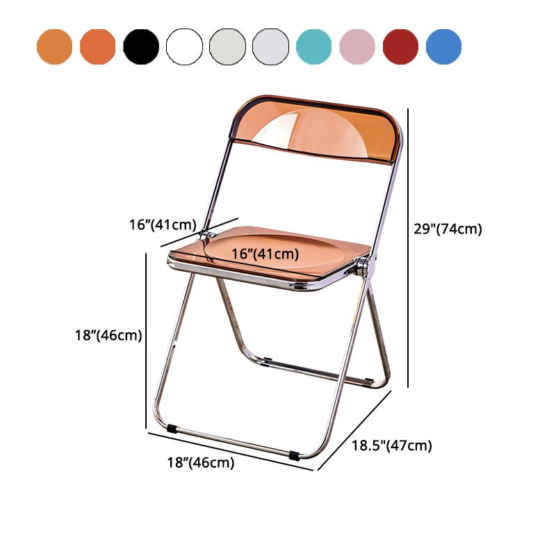 Silla de comedor moderna de metal, silla lateral plegable interior con respaldo abierto